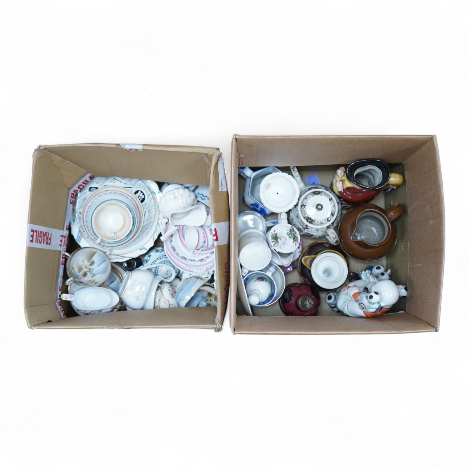 A large collection of various ceramics to include a Ridgways Homemaker plate, Japanese tea set and stoneware jugs